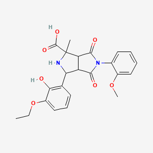 3-(3-Ethoxy-2-hydroxyphenyl)-5-(2-methoxyphenyl)-1-methyl-4,6-dioxooctahydropyrrolo[3,4-c]pyrrole-1-carboxylic acid