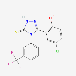 5-(5-chloro-2-methoxyphenyl)-4-[3-(trifluoromethyl)phenyl]-2,4-dihydro-3H-1,2,4-triazole-3-thione