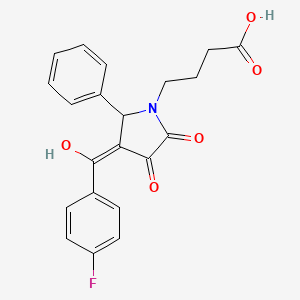 4-[3-(4-fluorobenzoyl)-4-hydroxy-5-oxo-2-phenyl-2,5-dihydro-1H-pyrrol-1-yl]butanoic acid