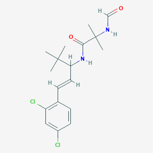 molecular formula C18H24Cl2N2O2 B11511400 N-[(1E)-1-(2,4-Dichlorophenyl)-4,4-dimethylpent-1-EN-3-YL]-2-formamido-2-methylpropanamide 