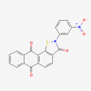 molecular formula C21H10N2O5S B11511406 2-(3-Nitrophenyl)naphtho[2,3-g][1,2]benzothiazole-3,6,11-trione 