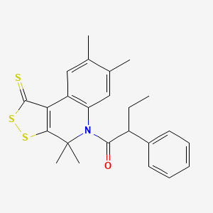 2-phenyl-1-(4,4,7,8-tetramethyl-1-thioxo-1,4-dihydro-5H-[1,2]dithiolo[3,4-c]quinolin-5-yl)butan-1-one