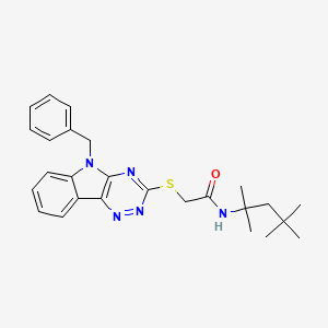 2-({5-Benzyl-5H-[1,2,4]triazino[5,6-B]indol-3-YL}sulfanyl)-N-(2,4,4-trimethylpentan-2-YL)acetamide