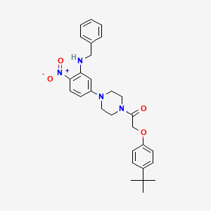 molecular formula C29H34N4O4 B11511421 1-{4-[3-(Benzylamino)-4-nitrophenyl]piperazin-1-yl}-2-(4-tert-butylphenoxy)ethanone 