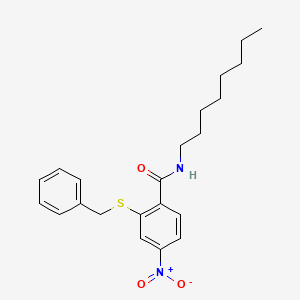 molecular formula C22H28N2O3S B11511433 2-(benzylsulfanyl)-4-nitro-N-octylbenzamide 