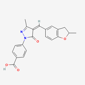 4-[(4Z)-3-Methyl-4-[(2-methyl-2,3-dihydro-1-benzofuran-5-YL)methylidene]-5-oxo-4,5-dihydro-1H-pyrazol-1-YL]benzoic acid