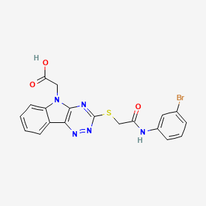 [3-({2-[(3-bromophenyl)amino]-2-oxoethyl}sulfanyl)-5H-[1,2,4]triazino[5,6-b]indol-5-yl]acetic acid