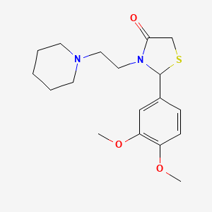 2-(3,4-Dimethoxyphenyl)-3-[2-(piperidin-1-yl)ethyl]-1,3-thiazolidin-4-one