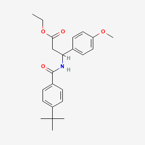 Propionic acid, 3-(4-tert-butylbenzoylamino)-3-(4-methoxyphenyl)-, ethyl ester