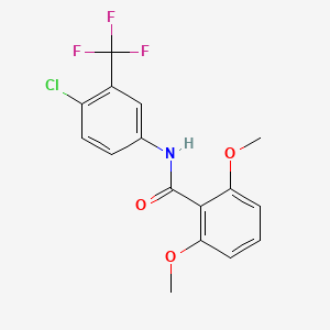 molecular formula C16H13ClF3NO3 B11511471 N-[4-Chloro-3-(trifluoromethyl)phenyl]-2,6-dimethoxybenzamide 