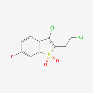 molecular formula C10H7Cl2FO2S B11511511 3-Chloro-2-(2-chloroethyl)-6-fluoro-1-benzothiophene 1,1-dioxide 