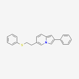 molecular formula C22H19NS B11511516 2-Phenyl-6-[2-(phenylsulfanyl)ethyl]indolizine 