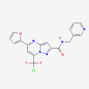 7-[chloro(difluoro)methyl]-5-(furan-2-yl)-N-(pyridin-3-ylmethyl)pyrazolo[1,5-a]pyrimidine-2-carboxamide