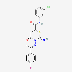 N-(3-chlorophenyl)-3-{[(1E)-1-(4-fluorophenyl)ethylidene]amino}-2-imino-4-oxo-1,3-thiazinane-6-carboxamide