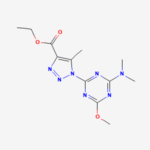 ethyl 1-[4-(dimethylamino)-6-methoxy-1,3,5-triazin-2-yl]-5-methyl-1H-1,2,3-triazole-4-carboxylate