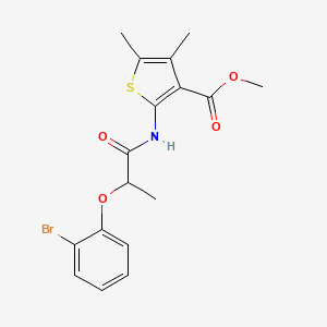 molecular formula C17H18BrNO4S B11511589 Methyl 2-{[2-(2-bromophenoxy)propanoyl]amino}-4,5-dimethylthiophene-3-carboxylate 