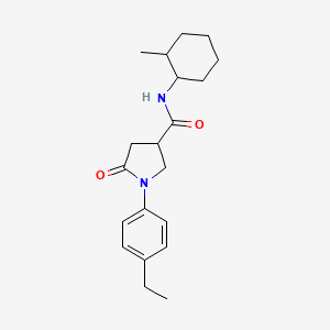 molecular formula C20H28N2O2 B11511592 1-(4-ethylphenyl)-N-(2-methylcyclohexyl)-5-oxopyrrolidine-3-carboxamide 