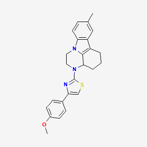 3-[4-(4-methoxyphenyl)-1,3-thiazol-2-yl]-8-methyl-2,3,3a,4,5,6-hexahydro-1H-pyrazino[3,2,1-jk]carbazole