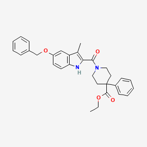 ethyl 1-{[5-(benzyloxy)-3-methyl-1H-indol-2-yl]carbonyl}-4-phenylpiperidine-4-carboxylate