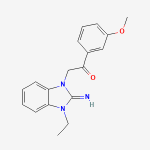 2-(3-ethyl-2-imino-2,3-dihydro-1H-benzimidazol-1-yl)-1-(3-methoxyphenyl)ethanone