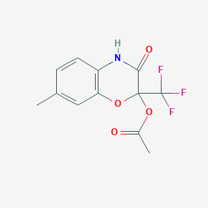 7-methyl-3-oxo-2-(trifluoromethyl)-3,4-dihydro-2H-1,4-benzoxazin-2-yl acetate