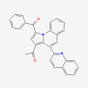 molecular formula C30H20N2O2 B11511653 1-[1-(Phenylcarbonyl)-4-(quinolin-2-yl)pyrrolo[1,2-a]quinolin-3-yl]ethanone 