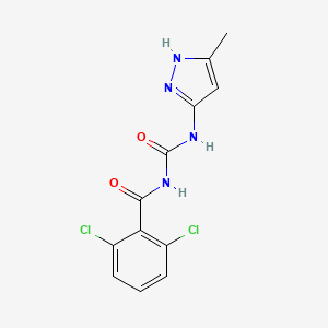 molecular formula C12H10Cl2N4O2 B11511657 2,6-dichloro-N-[(5-methyl-1H-pyrazol-3-yl)carbamoyl]benzamide 