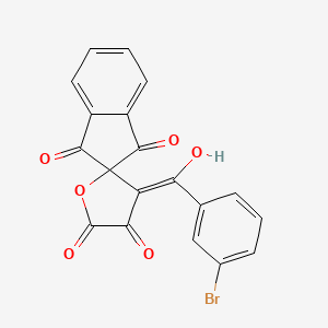 molecular formula C19H9BrO6 B11511727 3-[(3-bromophenyl)carbonyl]-4-hydroxy-5H-spiro[furan-2,2'-indene]-1',3',5-trione 