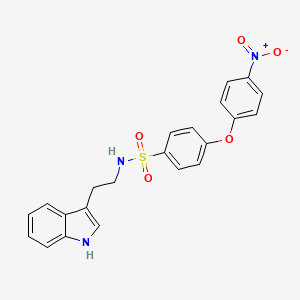 molecular formula C22H19N3O5S B11511767 N-[2-(1H-indol-3-yl)ethyl]-4-(4-nitrophenoxy)benzenesulfonamide 