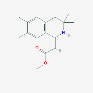 ethyl (2E)-(3,3,6,7-tetramethyl-3,4-dihydroisoquinolin-1(2H)-ylidene)ethanoate