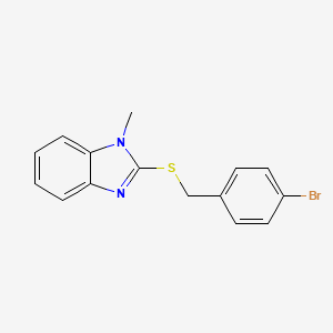 molecular formula C15H13BrN2S B11511788 2-(4-Bromo-benzylsulfanyl)-1-methyl-1H-benzoimidazole 