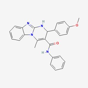 molecular formula C25H22N4O2 B11511790 2-(4-methoxyphenyl)-4-methyl-N-phenyl-1,2-dihydropyrimido[1,2-a]benzimidazole-3-carboxamide 