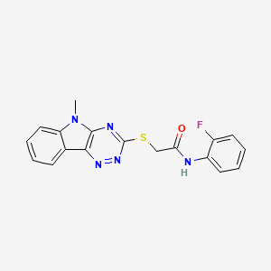 N-(2-Fluoro-phenyl)-2-(9-methyl-9H-1,3,4,9-tetraaza-fluoren-2-ylsulfanyl)-acetamide