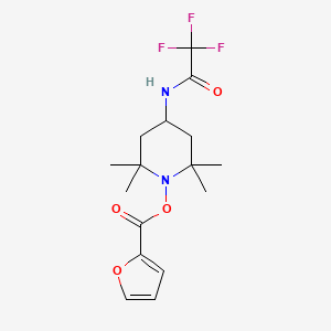 molecular formula C16H21F3N2O4 B11511896 2,2,2-trifluoro-N-[1-(2-furoyloxy)-2,2,6,6-tetramethylpiperidin-4-yl]acetamide 