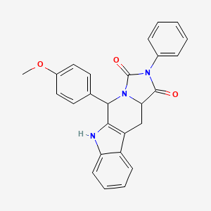 molecular formula C26H21N3O3 B11511926 10-(4-methoxyphenyl)-13-phenyl-8,11,13-triazatetracyclo[7.7.0.02,7.011,15]hexadeca-1(9),2,4,6-tetraene-12,14-dione 