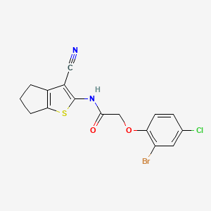 2-(2-bromo-4-chlorophenoxy)-N-(3-cyano-5,6-dihydro-4H-cyclopenta[b]thiophen-2-yl)acetamide