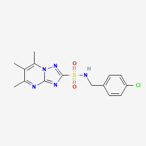 N-[(4-chlorophenyl)methyl]-5,6,7-trimethyl-[1,2,4]triazolo[1,5-a]pyrimidine-2-sulfonamide