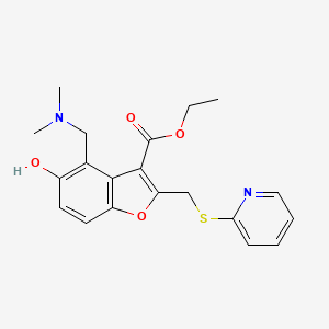 Ethyl 4-[(dimethylamino)methyl]-5-hydroxy-2-[(pyridin-2-ylsulfanyl)methyl]-1-benzofuran-3-carboxylate