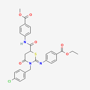 methyl 4-({[(2Z)-3-(4-chlorobenzyl)-2-{[4-(ethoxycarbonyl)phenyl]imino}-4-oxo-1,3-thiazinan-6-yl]carbonyl}amino)benzoate