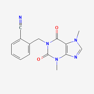 molecular formula C15H13N5O2 B11511980 2-[(3,7-dimethyl-2,6-dioxo-2,3,6,7-tetrahydro-1H-purin-1-yl)methyl]benzonitrile 