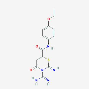 3-carbamimidoyl-N-(4-ethoxyphenyl)-2-imino-4-oxo-1,3-thiazinane-6-carboxamide