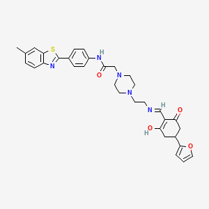 2-{4-[2-({[4-(furan-2-yl)-2,6-dioxocyclohexylidene]methyl}amino)ethyl]piperazin-1-yl}-N-[4-(6-methyl-1,3-benzothiazol-2-yl)phenyl]acetamide