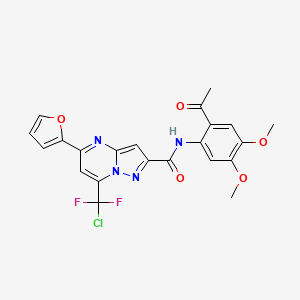 N-(2-acetyl-4,5-dimethoxyphenyl)-7-[chloro(difluoro)methyl]-5-(furan-2-yl)pyrazolo[1,5-a]pyrimidine-2-carboxamide