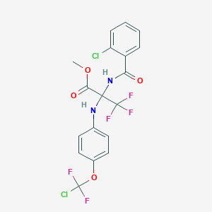 molecular formula C18H13Cl2F5N2O4 B11512065 Methyl 2-{[4-(chlorodifluoromethoxy)phenyl]amino}-2-[(2-chlorophenyl)formamido]-3,3,3-trifluoropropanoate 