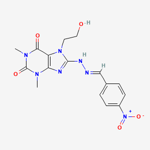 7-(2-hydroxyethyl)-1,3-dimethyl-8-[(2E)-2-(4-nitrobenzylidene)hydrazinyl]-3,7-dihydro-1H-purine-2,6-dione