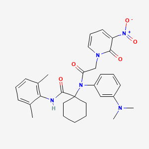 molecular formula C30H35N5O5 B11512073 1-{[3-(dimethylamino)phenyl][(3-nitro-2-oxopyridin-1(2H)-yl)acetyl]amino}-N-(2,6-dimethylphenyl)cyclohexanecarboxamide 