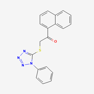 molecular formula C19H14N4OS B11512079 1-(naphthalen-1-yl)-2-[(1-phenyl-1H-tetrazol-5-yl)sulfanyl]ethanone 