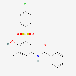 N-{5-[(4-chlorophenyl)sulfonyl]-4-hydroxy-2,3-dimethylphenyl}benzamide