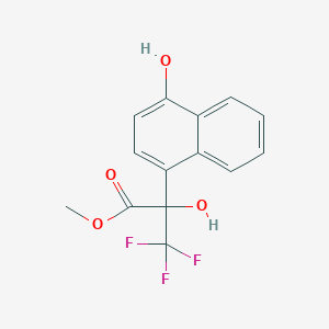 molecular formula C14H11F3O4 B11512093 Methyl 3,3,3-trifluoro-2-hydroxy-2-(4-hydroxynaphthalen-1-yl)propanoate 