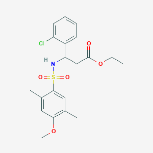 Ethyl 3-(2-chlorophenyl)-3-{[(4-methoxy-2,5-dimethylphenyl)sulfonyl]amino}propanoate